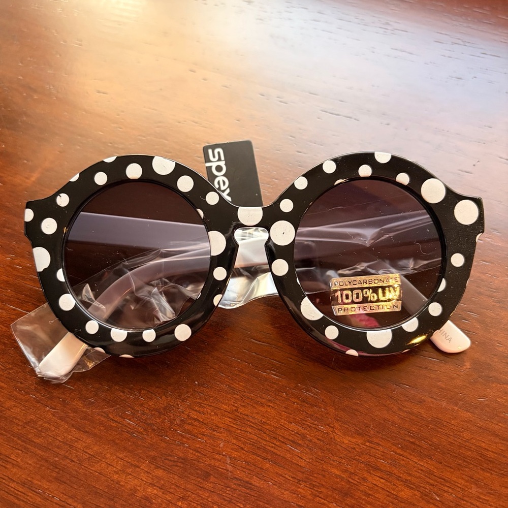 Spexx Womens Fashion Oversize Round Sunglasses - Polka Dots 100% UV Protection